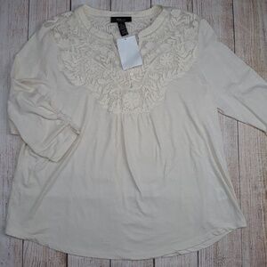 STYLE & Co Lace button‎ down top